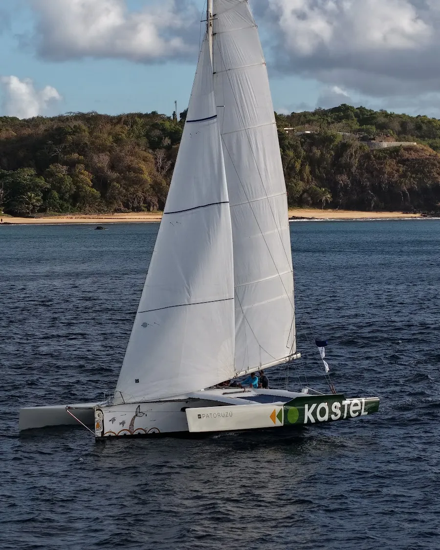 Catamarã na chegada